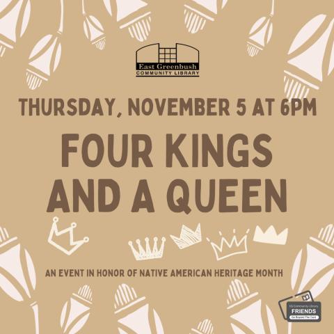 4 KINGS AND A QUEEN.png (1) Four kings and a queen, thursday november 5th at 6 pm.